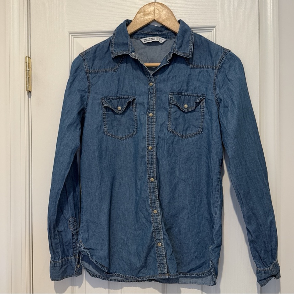 Zara Denim Button-Up Shirt